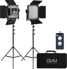 GVM LED Video Lighting Kit 2-Pack Bi-Color Panels 2300K-6800K APP Control