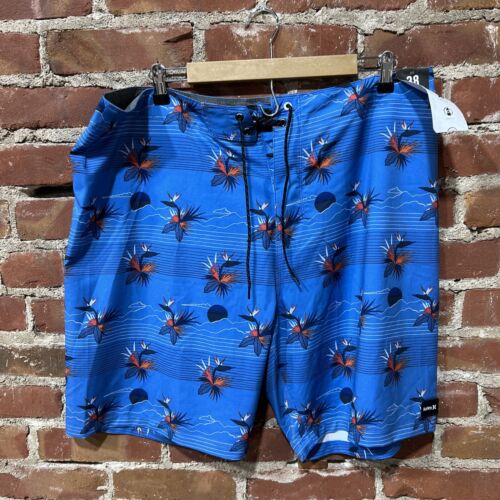 Hurley Mens Swim Trunks Adult Size 34 Blue Phantom Board Shorts Surfing Blue NWT - Picture 1 of 3