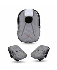 Cozy Cover Infant Carrier Cover Sharkskin Grey Shell and White Lining
