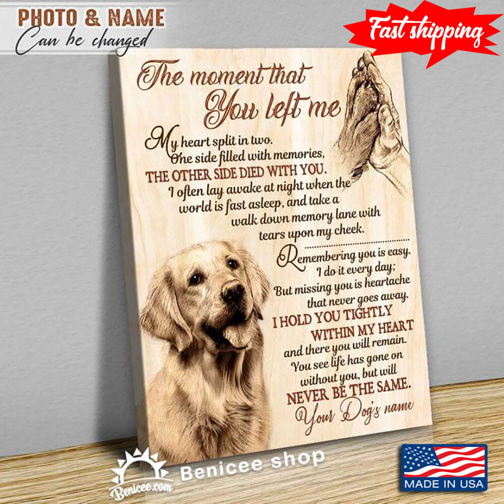 Vintage Customized Name & Photo Golden Retriever Dog The
