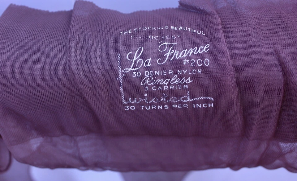 Винтажные нейлоновые чулки La France кубинские со швом чулочно-носочные изделия Bonheur размер 8,5 без кольца новые в коробке - Изображение 2 из 4