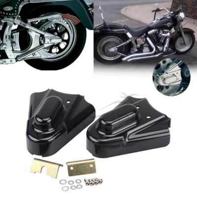 Black Rear Phantom Swingarm Axle Covers For Harley Softail Springer FXSTS 88-05