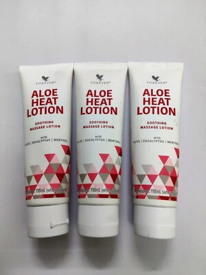 3 confezioni di Forever Aloe HEAT LOTION 118 ml ciascunaLozione Massaggio Len...