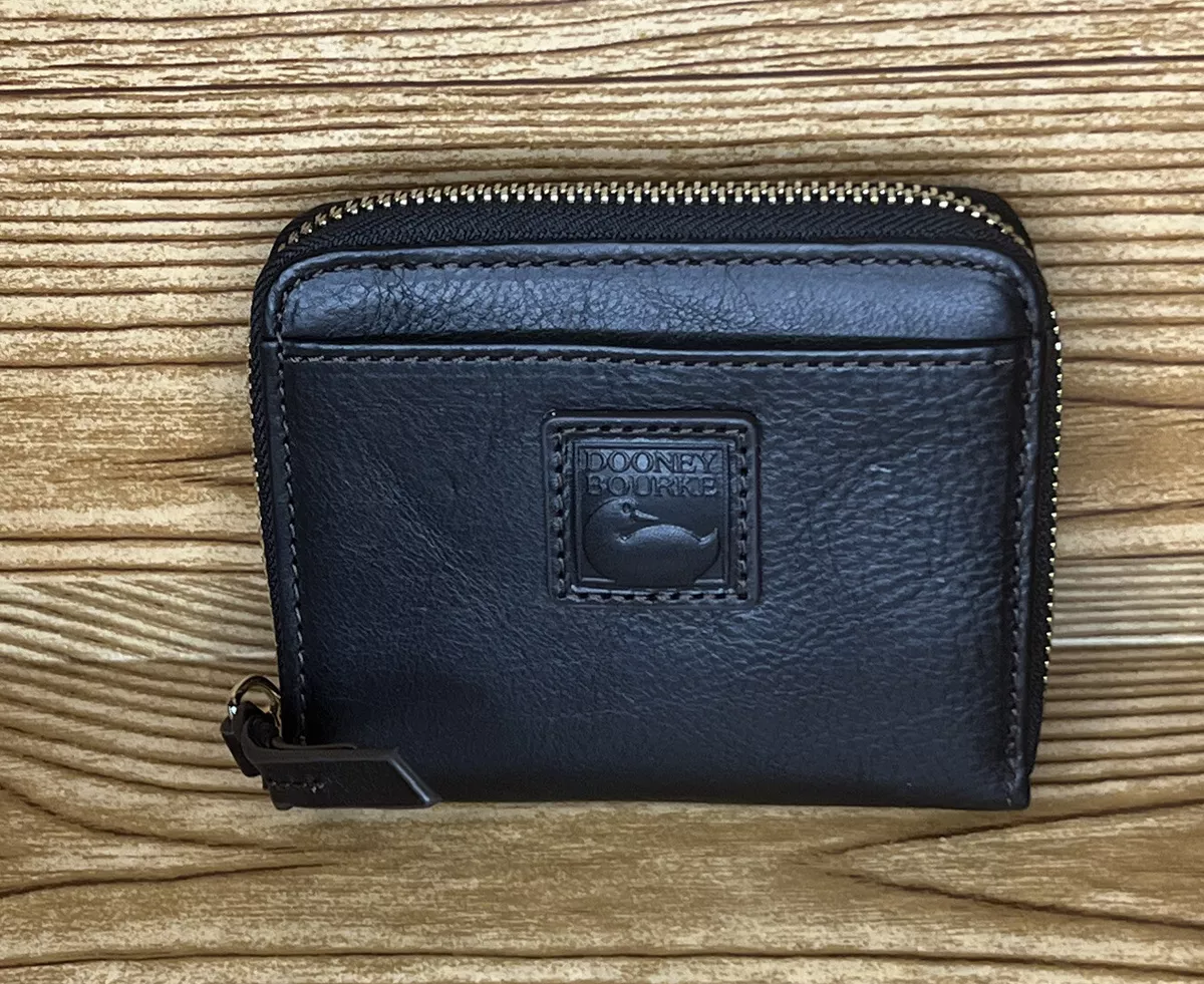 Dooney Bourke Florentine Small Zip Around Wallet Black New in