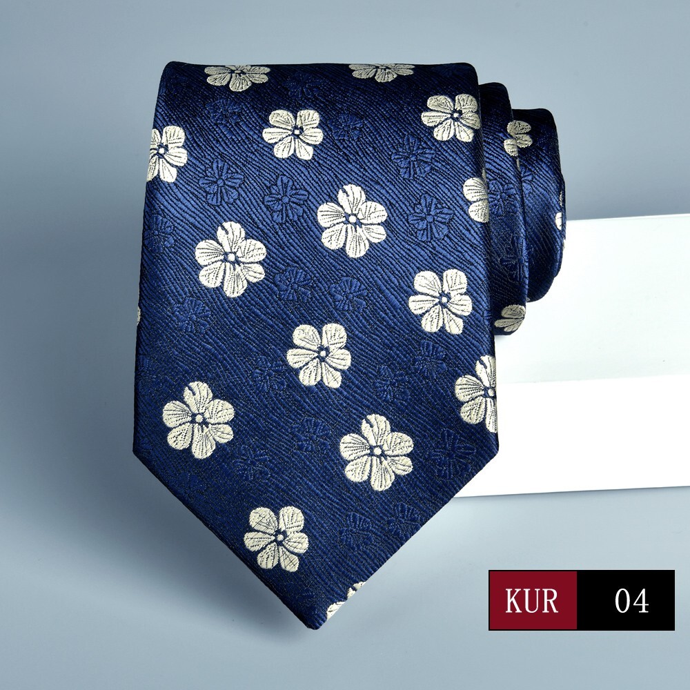 Nueva Corbata Clásica Floral Azul JACQUARD TEJIDA 100% Seda Para Hombre