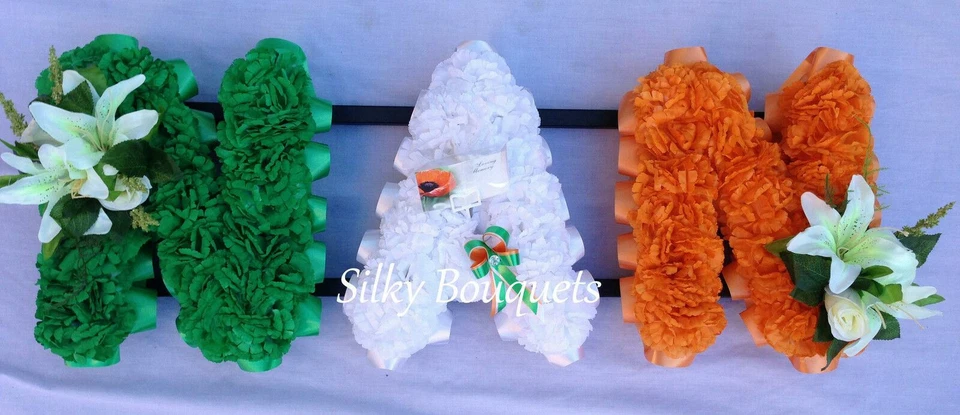 SILKY BOUQUETS LTD. Nan Irish Funeral Flower 3 Letter Colour Artificial Silk Wreath Tribute Memorial