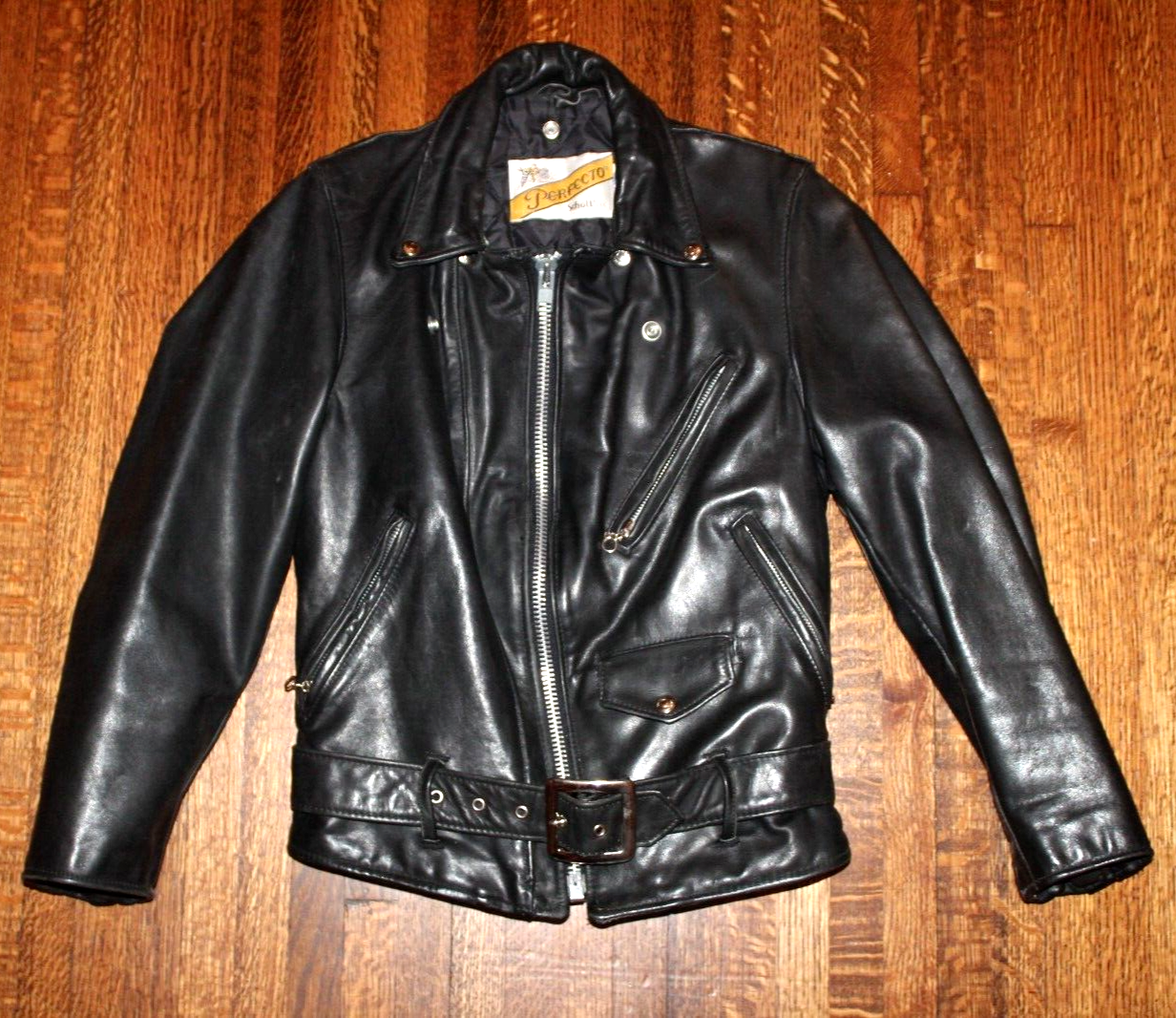 80's Schott Perfecto 118 Double Leather Riders Jacket Size 32 One