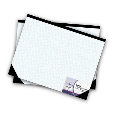 TOPS Graph Desk Pad 22x17 Quad Ruled 1/4 Grid 50 Sheets Pack of 2 Drafting