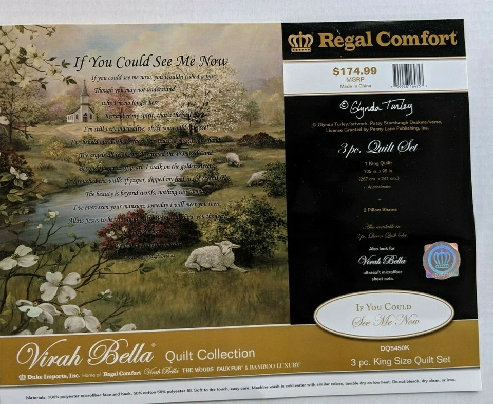 Bella Regal Comfort 3-piece KING Memorial Quilt Set  If You Could See Me Now - Image 2 of 4
