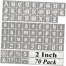 Alphabet Letter Stencils for Painting - 70 Pack Old English Letter 2 Inch