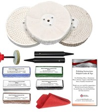 Bench Grinder Metal Polishing Kit For Aluminium Alloys Stainless Steel 6" x 1"