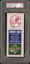 1998 NEW YORK YANKEES WORLD SERIES PARADE FULL TICKET 24TH CHAMPIONSHIP PSA 8 (5