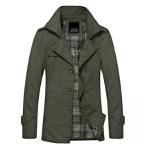 Mens Jackets Clothes Zip UP Pockets Trench Windproof Jackets Fashion Coats Tops