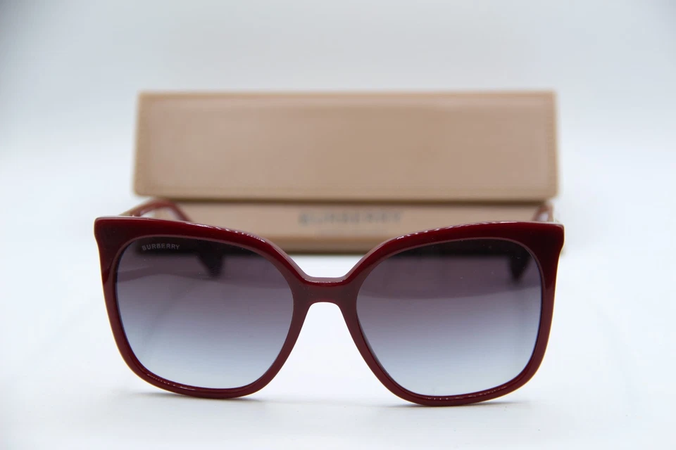 NUEVO BURBERRY B 4347 3403/8G BORGOÑA DEGRADADO MONTURAS AUTÉNTICAS GAFAS DE SOL 56-17 Foto 2 de 4