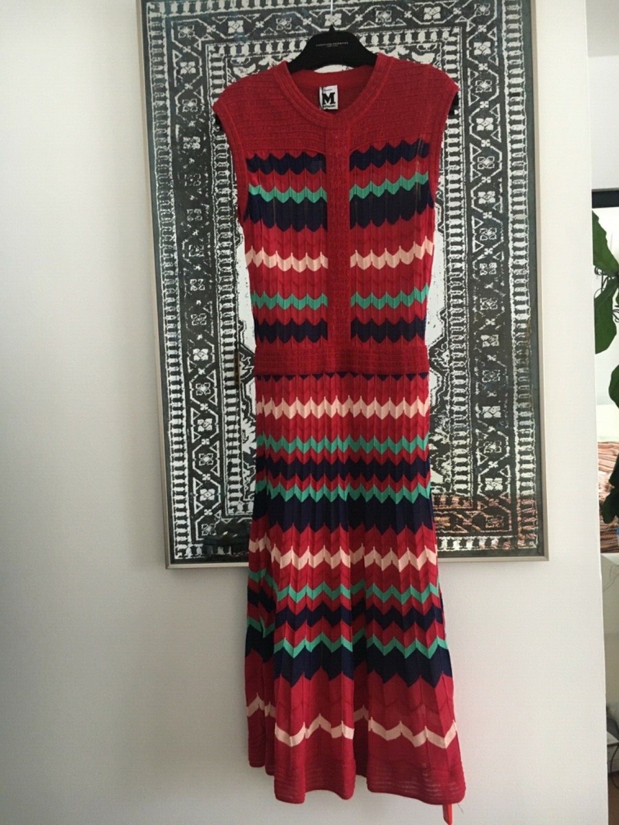 missoni flared dress Pleated Long A-Line Formal Dress with Bell Sleeves Red / 10