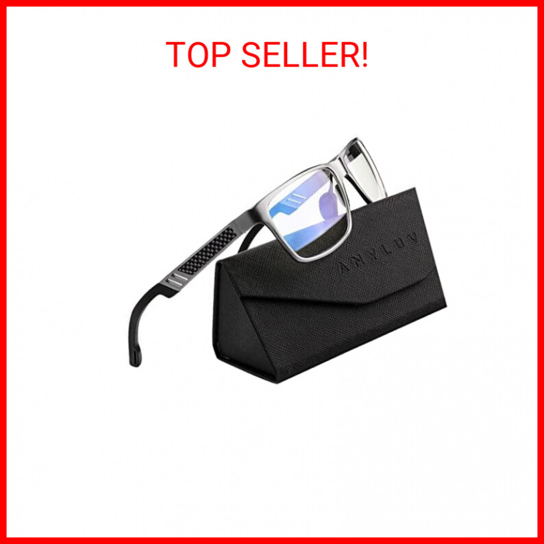 ANYLUV Blue Light Blocking Glasses Men Computer Gaming Glasses Lightweight Al-Mg