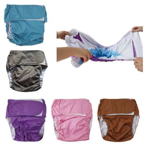 MagiDeal Waterproof Adults Elderly Cloth Diaper Nappy Pants for