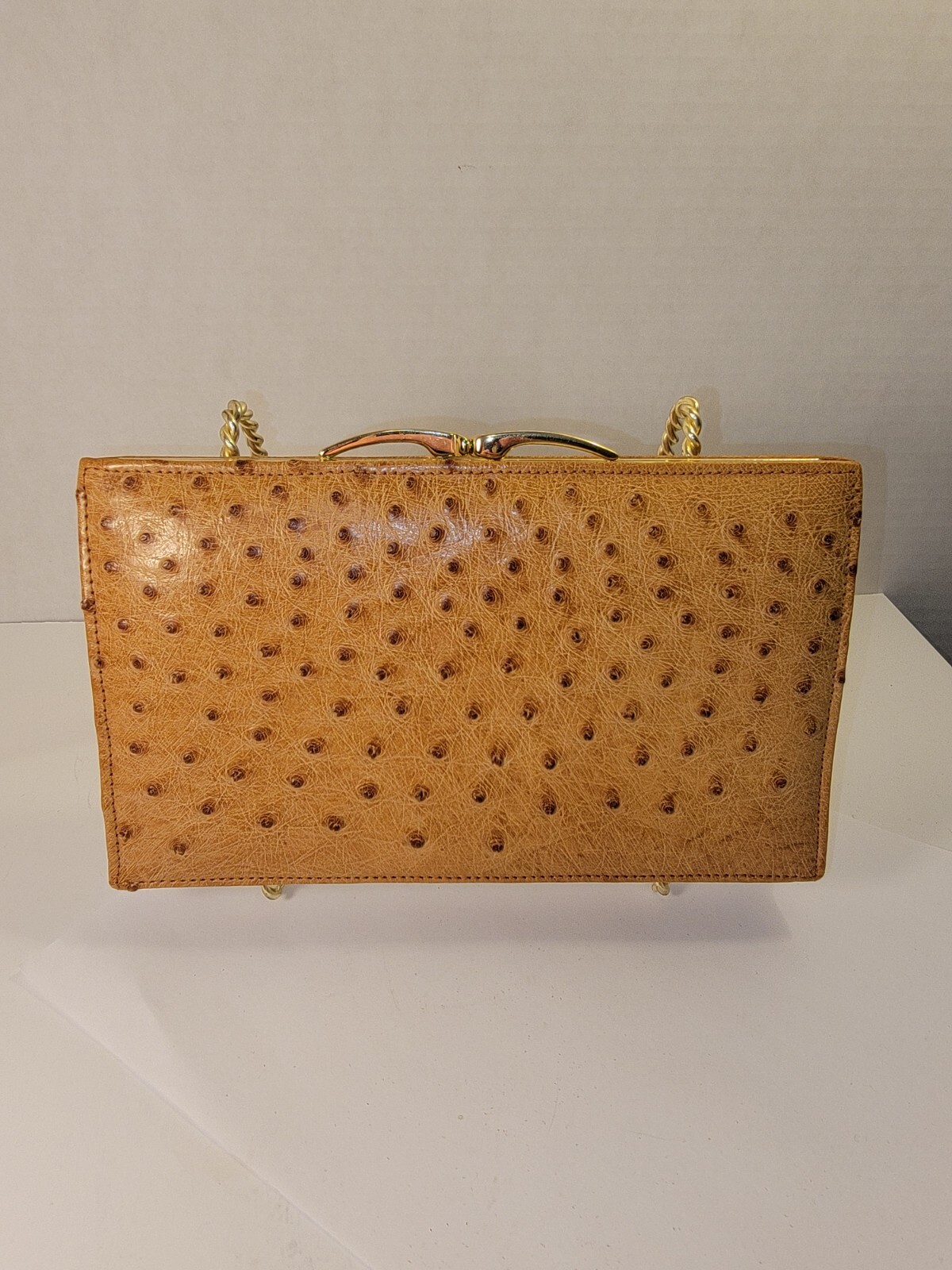 Vintage A.TESTONI Tan Leather Wristlet Clutch
