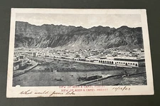 1903 ADEN CAMEL MARKET POSTCARD INDIA STAMP USED IN ADEN ! TO SCOTLAND GB L@@K !