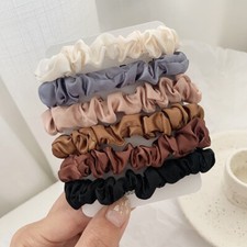 6Pcs/Set Elastic Hair Bands Satin Scrunchie Hair Ties Ponytail Holder Hair Rope;