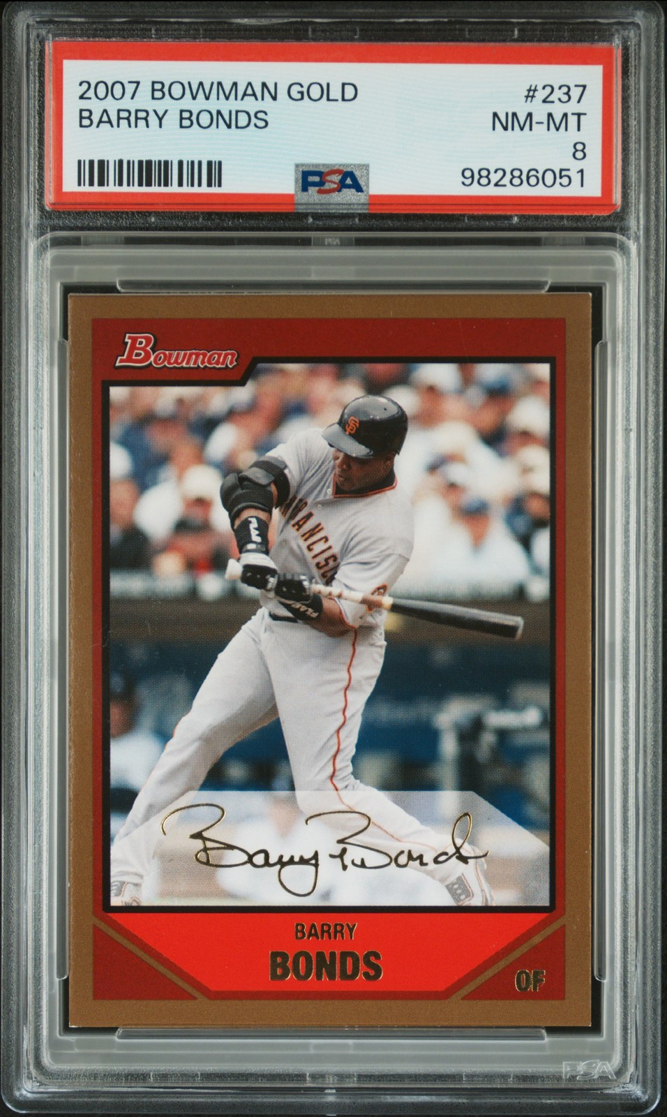 Bowman Gold Barry Bonds front