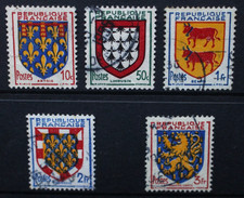 FRANCE 1951 Provincial Coats of Arms. Set of 5 to 3f. Fine USED. SG1121/1125.