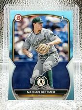 Nathan Dettmer 2023 1st Bowman Draft Sky Blue Paper Parallel 144/499 Athletics