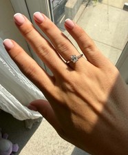 Austin & blake 900 Platinum Oval Diamond Solitaire Engagement Ring Size N