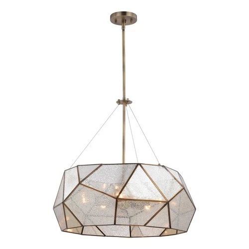 Euclid 5-Light Pendant in Mid-Century Modern and Drum Style 28.5 Inches Tall and - Picture 1 of 10