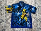 Vintage Marvel Wolverine X Men Shirt 2001 All Over Print Button Down Men Size L
