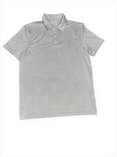 IZOD Golf Men's Gray Palm Tree Polo Shirt M 100 Polyester Lightweight