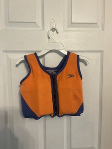 Speedo Swim Training Vest Zippered-2-4 Years -Orange & Blue