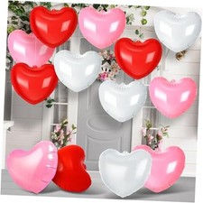 16 Pcs Valentine  s Day Inflatable Blow up Outdoor Decorations 12'' PVC Heart