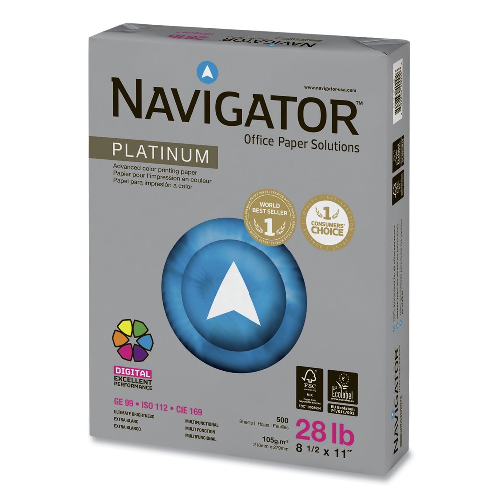 Navigator NPL1128 99 Яркий вес 28 фунтов Плати бумага 85 x 11 дюймов 500 шт пачка 3090₽