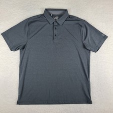 Under Armour Polo Shirt Men XL Dark Gray Loose Heatgear Performance Short Sleeve