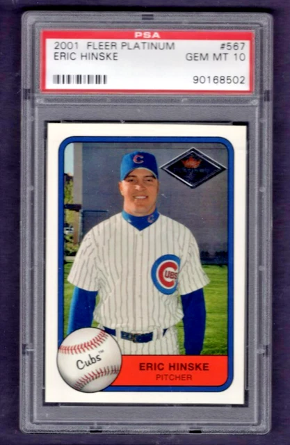 2001 Fleer Platinum Edition RC Parallel #567 Eric Hinske Cubs #/21 PSA 10 GEM