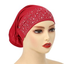 Hot Drill Female Hat Hair Loss Beanie Cancer Chemo Cap Muslim Women Hijab Turban