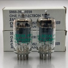 NOS Matched Pair Sylvania JAN 5814A / 12AU7 Tubes Code Matched Gain GM Matched