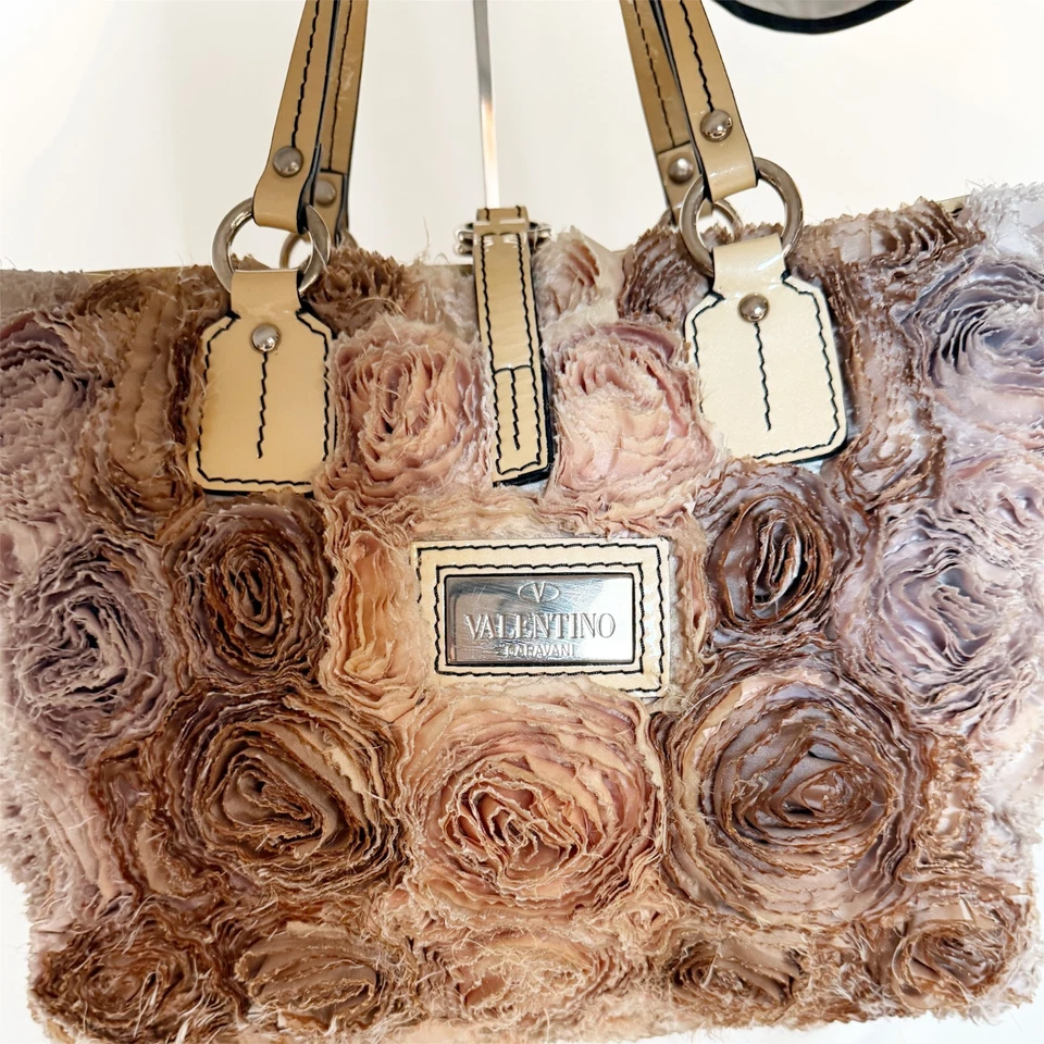 Bolsa tote Valentino Garavani seda organza rosa e cinza - Imagem 3 de 4