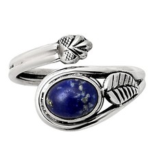 Adjustable - Natural Lapis Lazuli 925 Sterling Silver Ring s.7 Jewelry R-1276
