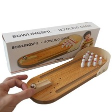 Mini Tabletop Bowling Game Set Wooden Desktop Arcade Stress Relief Office Toy