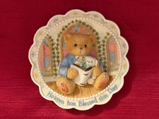 Vintage Cherished Teddies Hanging Plate "Heaven Has Blessed This Day" 1997 NEW