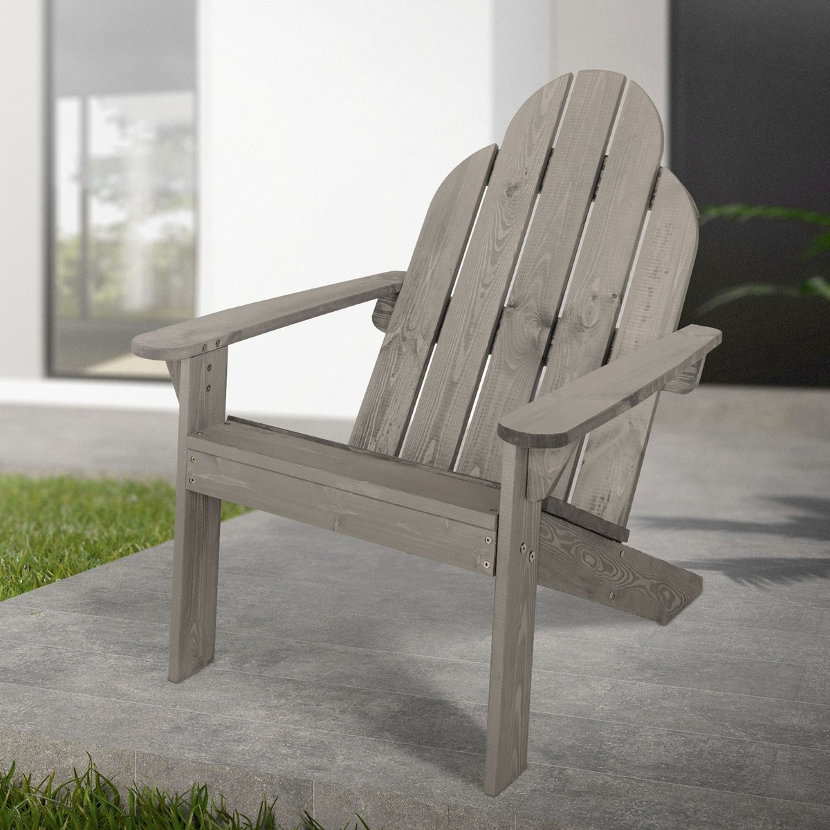 Poltrona sedia Adirondack per terrazza giardino legno di pino