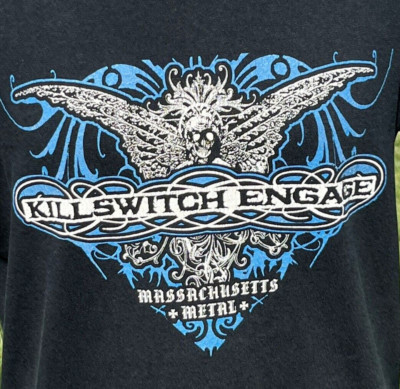 Killswitch Engage Massachusetts Metal T-Shirt Sz Small Double Sided Black Gildan