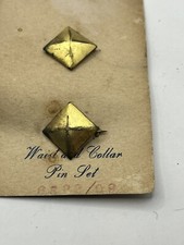 Antique Waist And Collar Pin Set  Pyramid Shaped  Gold Toned