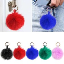 10cm/3.9"-Fox Fur Ball Pom pom Car Phone Keyring Bag Charm Pendant Keychain