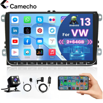 2+64G DAB Autoradio Android 13 Navi BT für VW Golf 5 6 Touran Polo Passat Tiguan