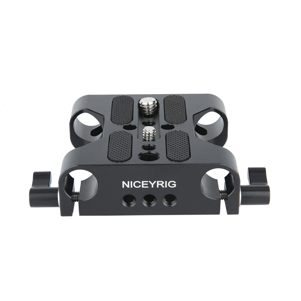 NICEYRIG Camera Baseplate w 15mm Railblock for DSLR 15mm Rod Rail Support System
