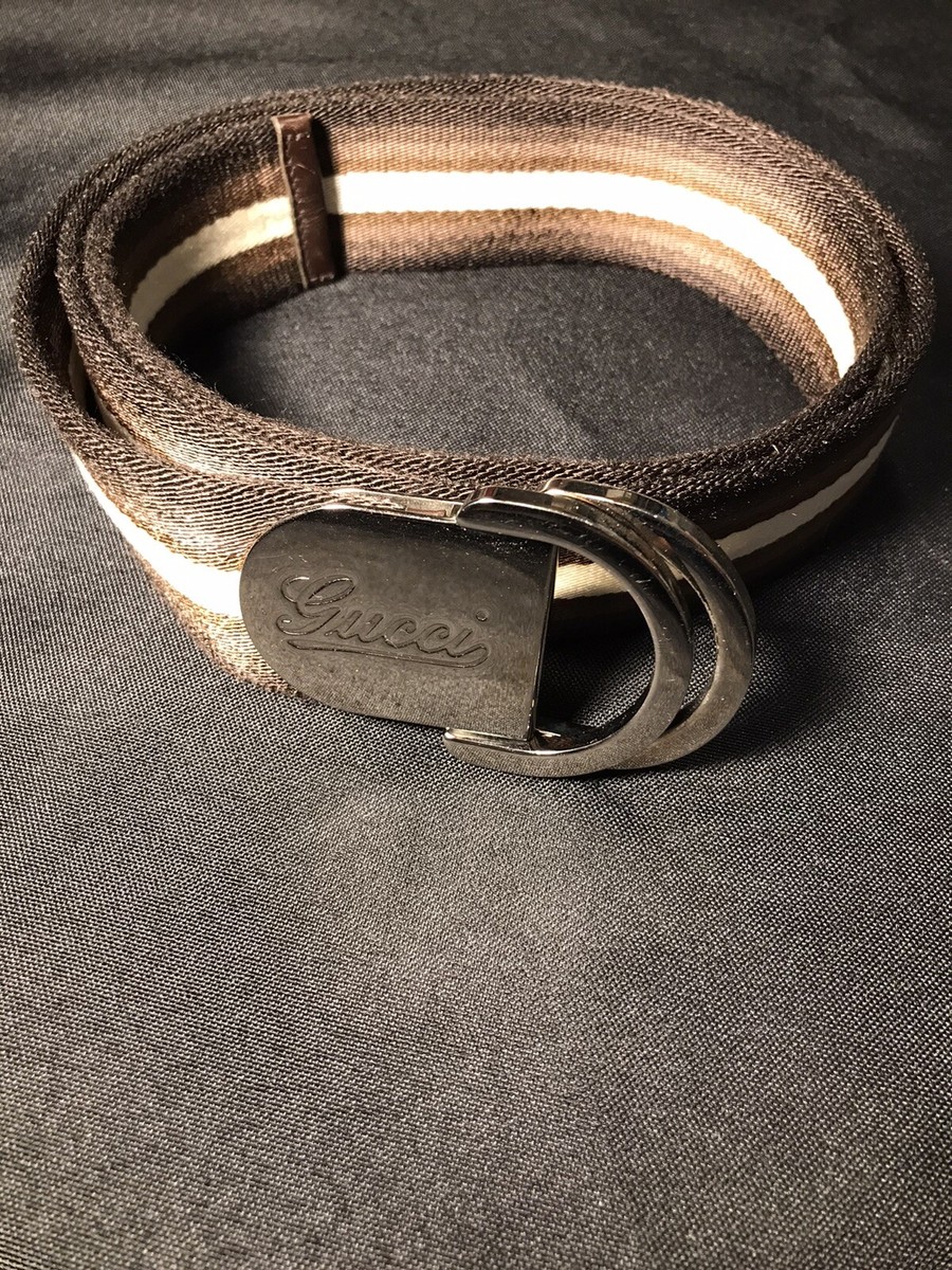 GUCCI sherry line d-ring striped belt GUCCI sherry line d-ring striped belt main image 4
