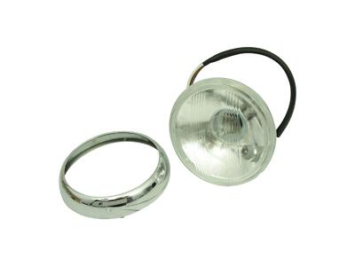 Reflektor + Chromring für Simson SR1 SR2 SR I II E 6V 12V Scheinwerfer E-Zeichen
